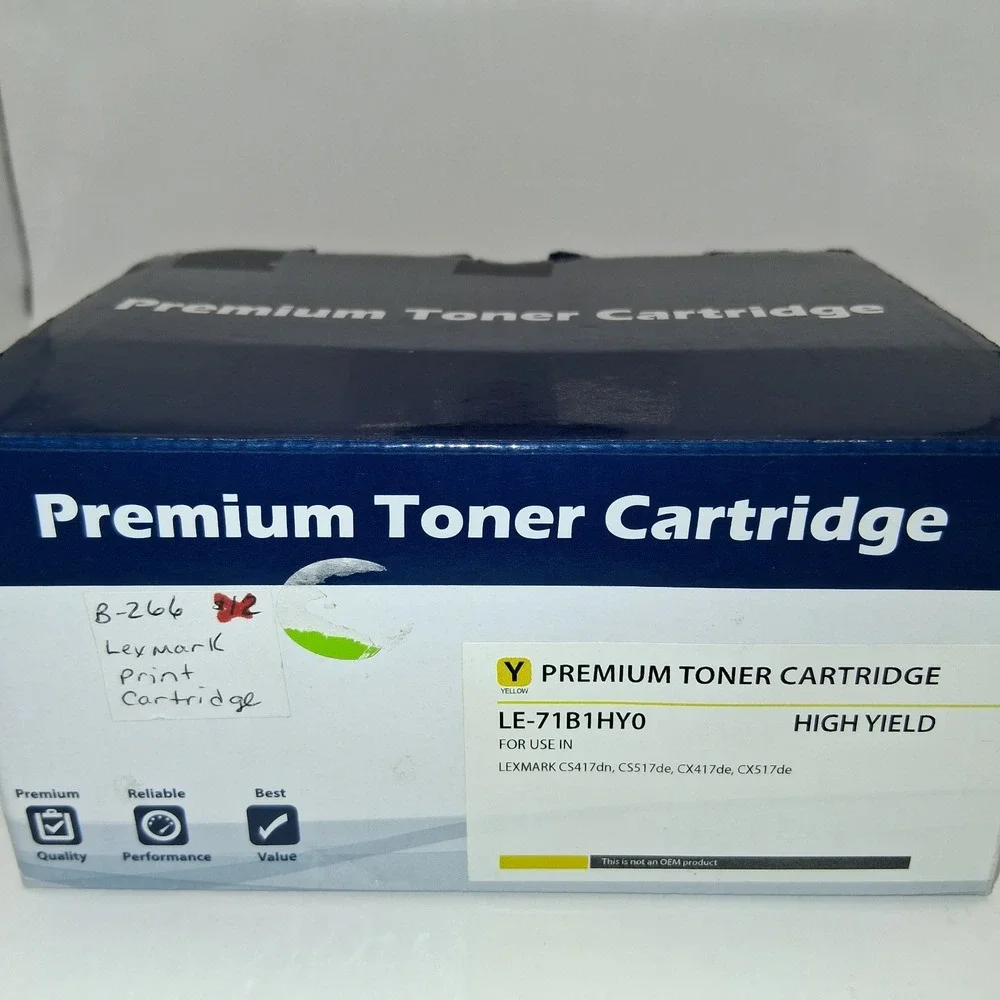 Lexmark CS417 CS517 CX417 CX517 High Yield Yellow Toner 3.5K 71B0H40 71B1HY0